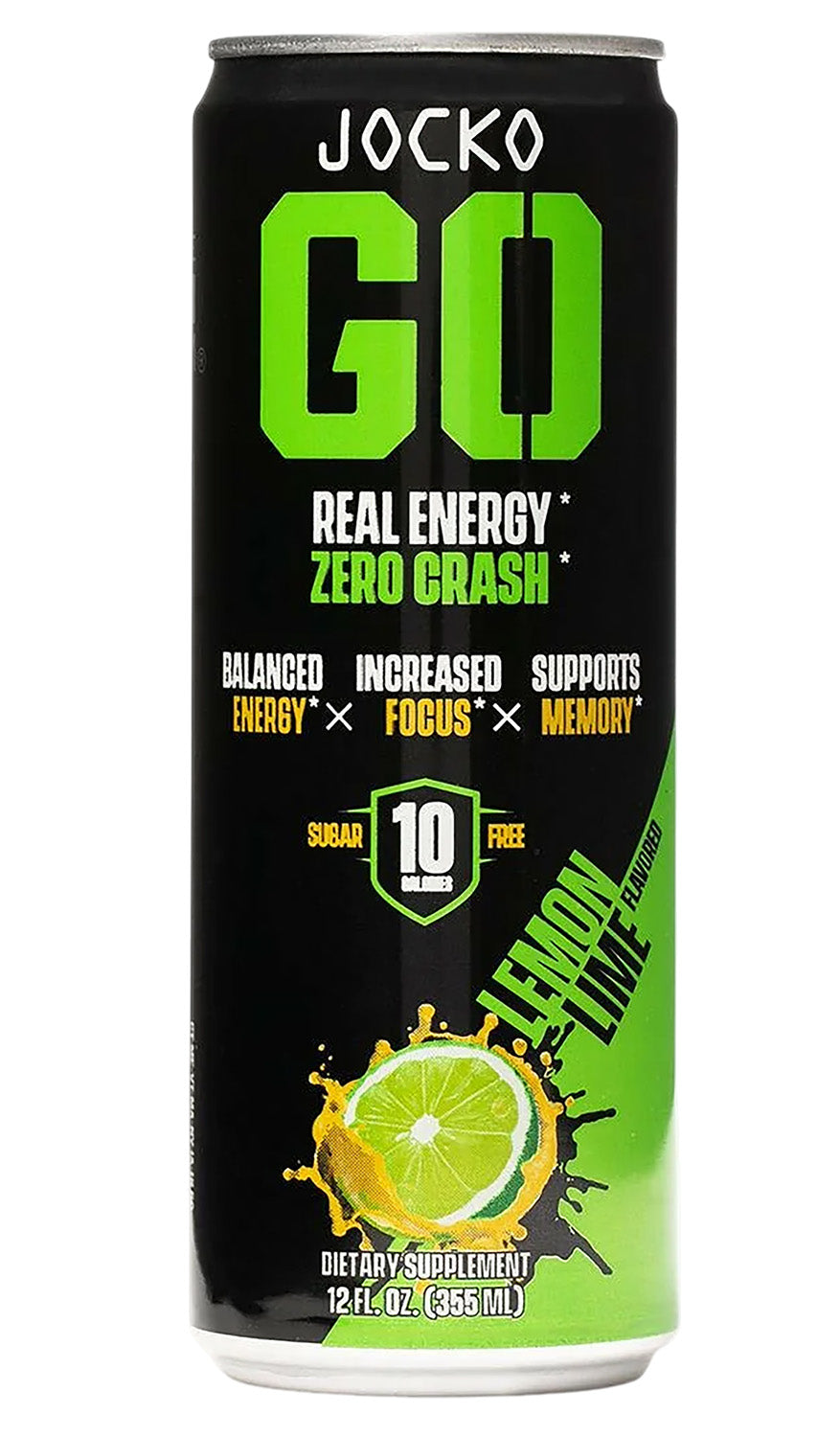 Jocko Fuel 29006 Lemon Lime Flavored Energy Drinks 12oz 12-Pack