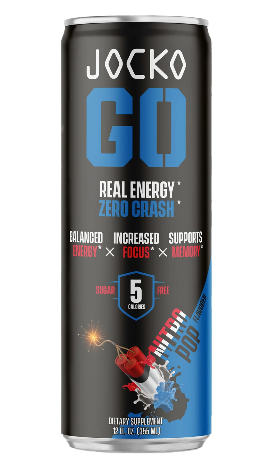 Jocko Fuel 29777 Nitro Pop Flavored Energy Drinks 12oz 12-Pack