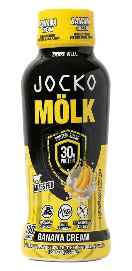Jocko Fuel 29090 Banana Cream Flavored Protein Shake 12oz 12-Pack