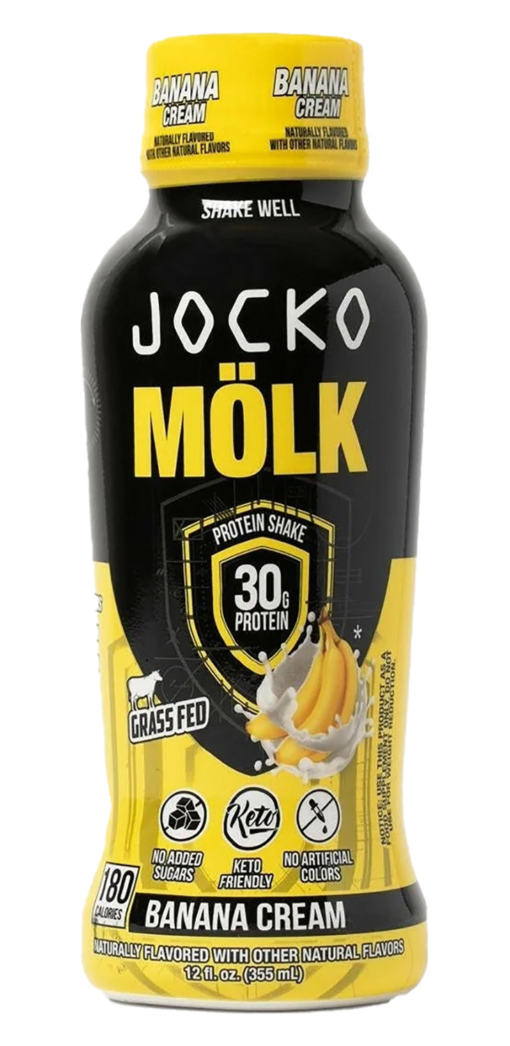 Jocko Fuel 29090 Banana Cream Flavored Protein Shake 12oz 12-Pack