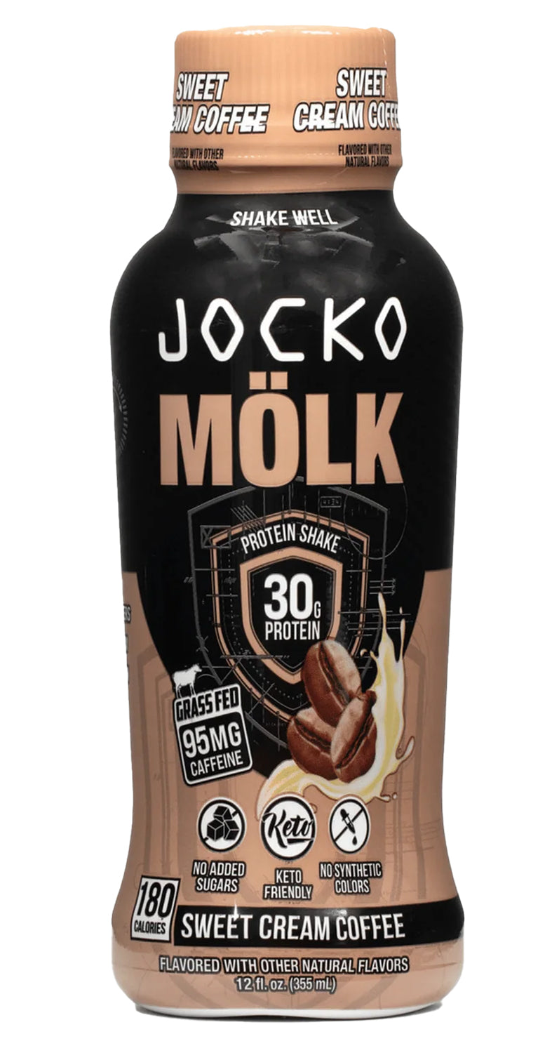 Jocko Fuel 29126 Sweet Cream Coffee Flavored Protein Shake 12oz 12-Pack