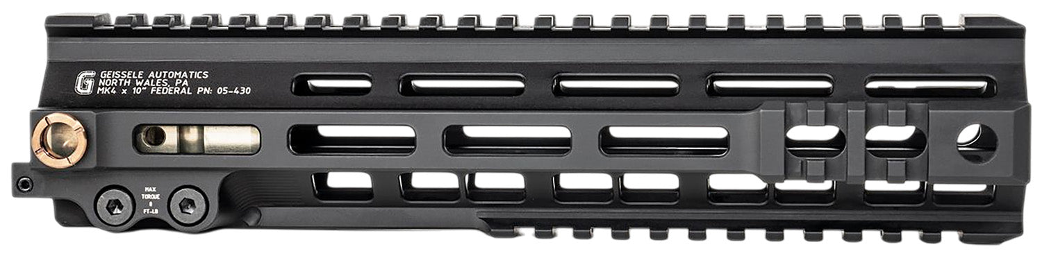 Geissele Automatics 05430B SMR Mk4 10" Free-Float Rail, Black Aluminum