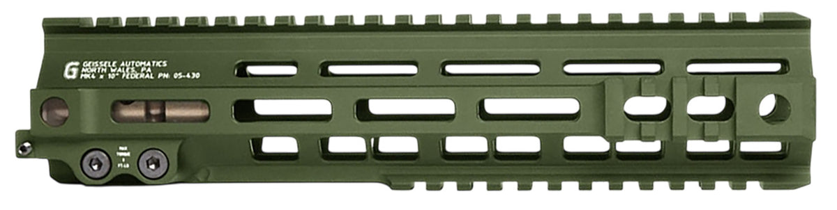 Geissele Automatics 05430ODG SMR Mk4 10" Free-Float Rail, OD Green