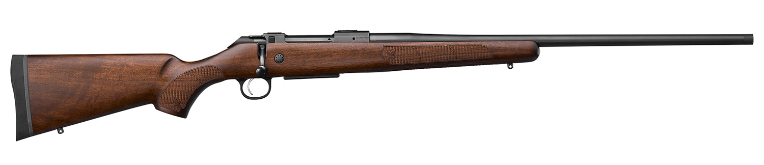 CZ-USA 07720 600+ American 308 Win 5+1 20" Black Nitride Threaded Barrel, Black Nitride Steel Drilled & Tapped Receiver, Turkish Walnut Fixed Stock