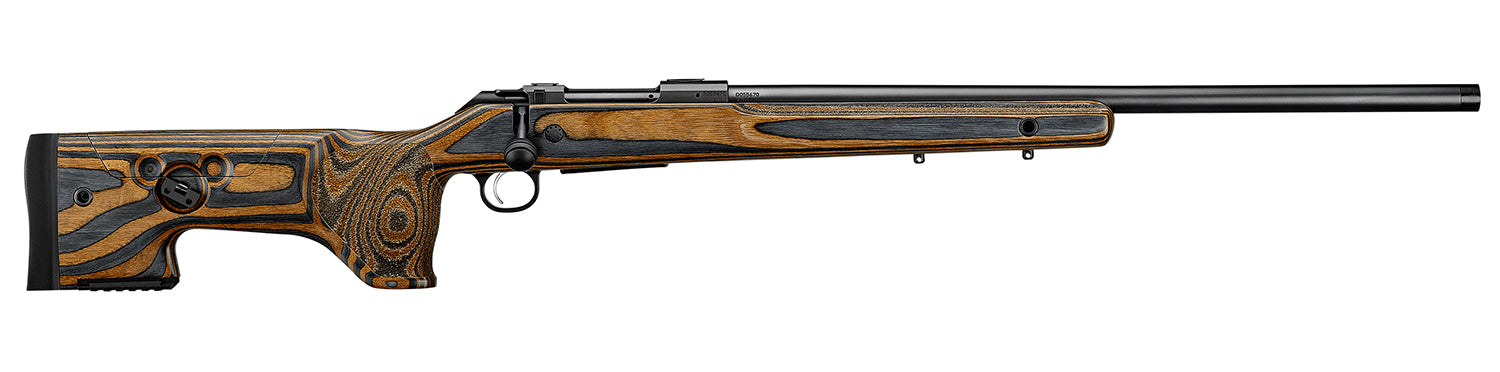 CZ-USA 07514 600+ Range 6mm Creedmoor 5+1 24" Black Nitride Threaded Barrel, Black Nitride Steel Drilled & Tapped Receiver, Varnished Laminate Stock w/Adj Cheekrest