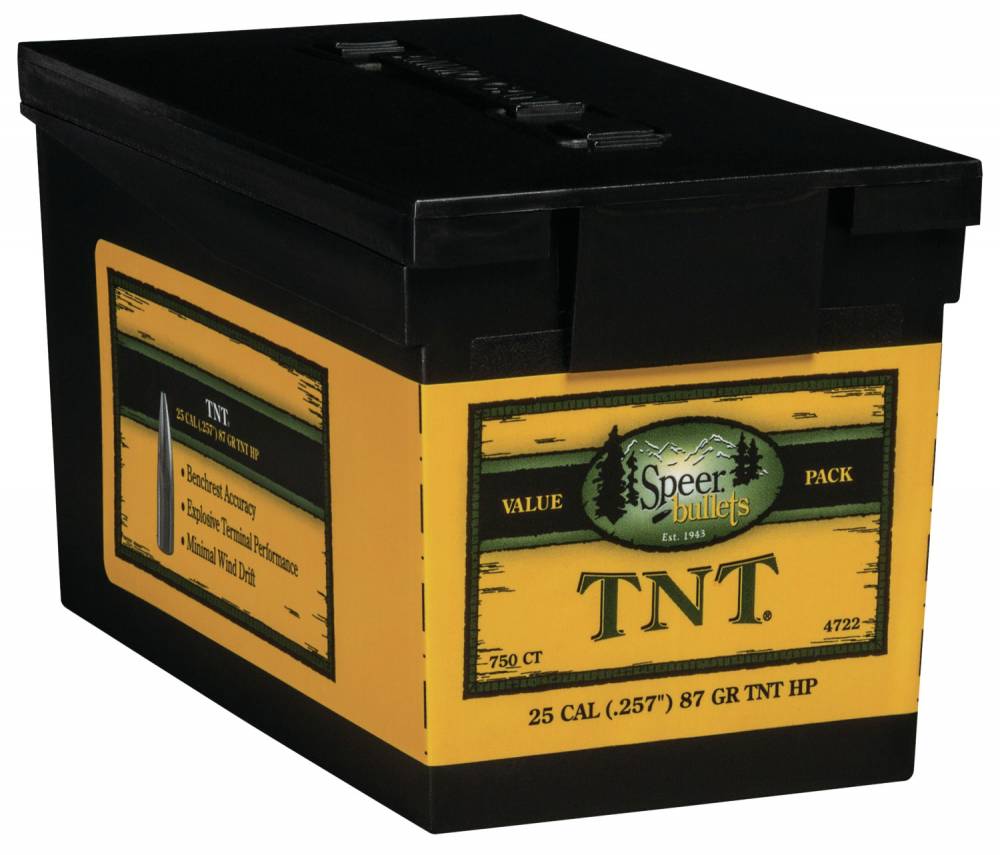 Speer .257 87gr TNT Hollow Point Rifle Reloading Projectiles Bulk Value 750 Box