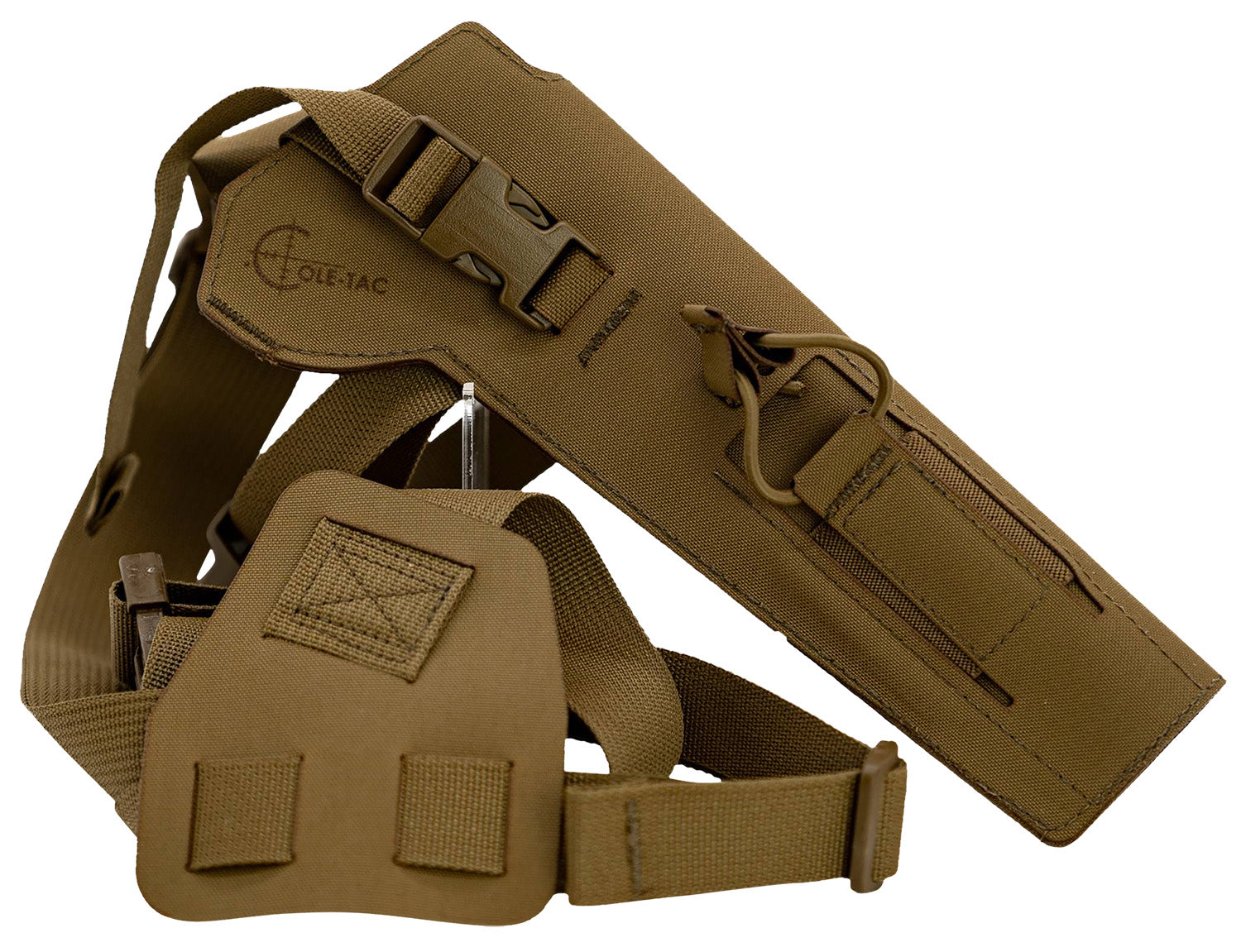 Cole-Tac VW202 Coyote Brown Left-Hand Chest Varmint Wrangler Pistol Holster