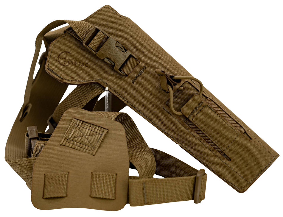 Cole-Tac VW202 Coyote Brown Left-Hand Chest Varmint Wrangler Pistol Holster