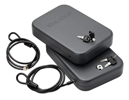 SnapSafe 75201 Large Steel Handgun Lock Box with Key Lock 9.5" x 6.5" x 1.75" 2pk