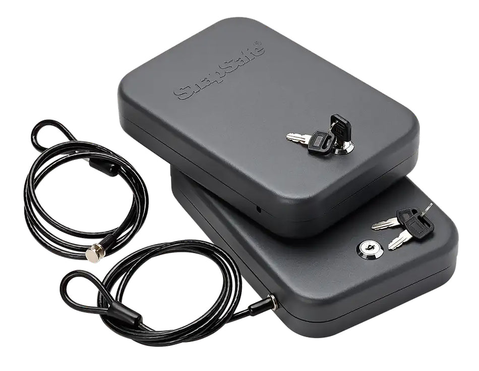 SnapSafe 75201 Large Steel Handgun Lock Box with Key Lock 9.5" x 6.5" x 1.75" 2pk