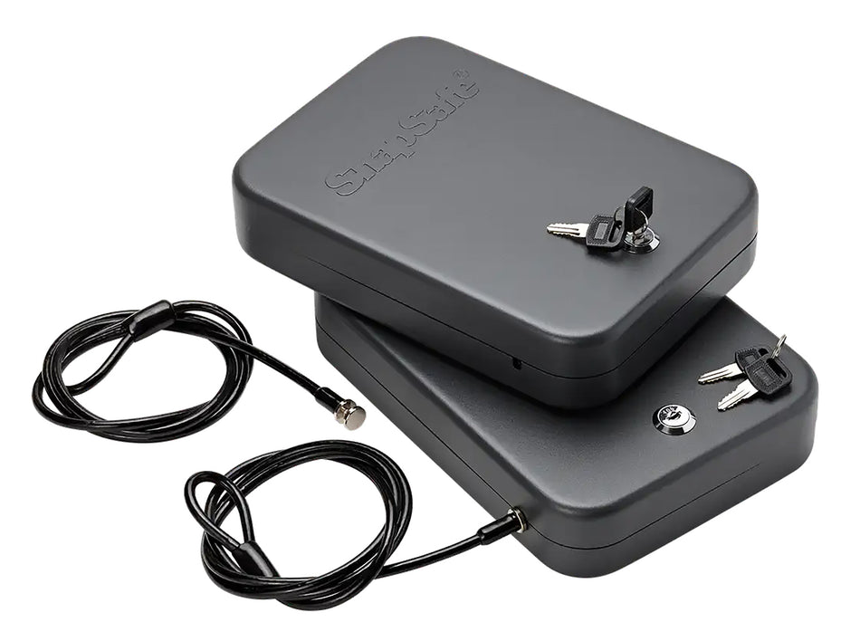 SnapSafe 75211 XL Steel Fireproof Lock Box with Key Lock Keyed Alike 2pk