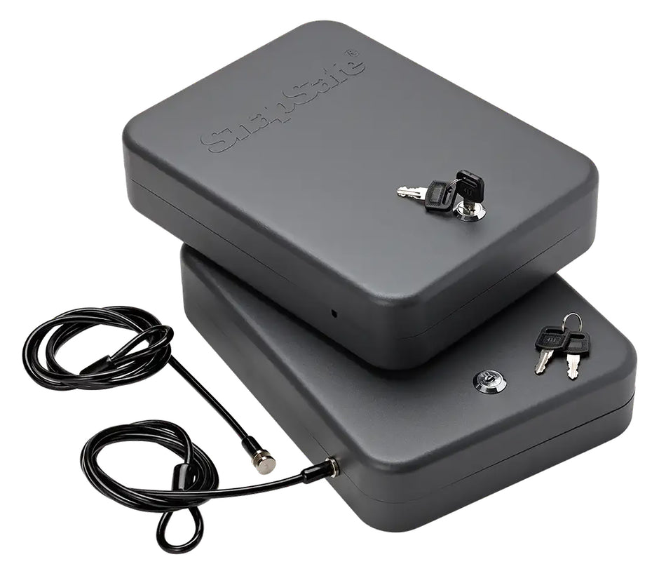 SnapSafe 75221 2XL Steel Handgun Lock Box Keyed Alike Black 11.5" x 8.5" x 2.5" 2pk