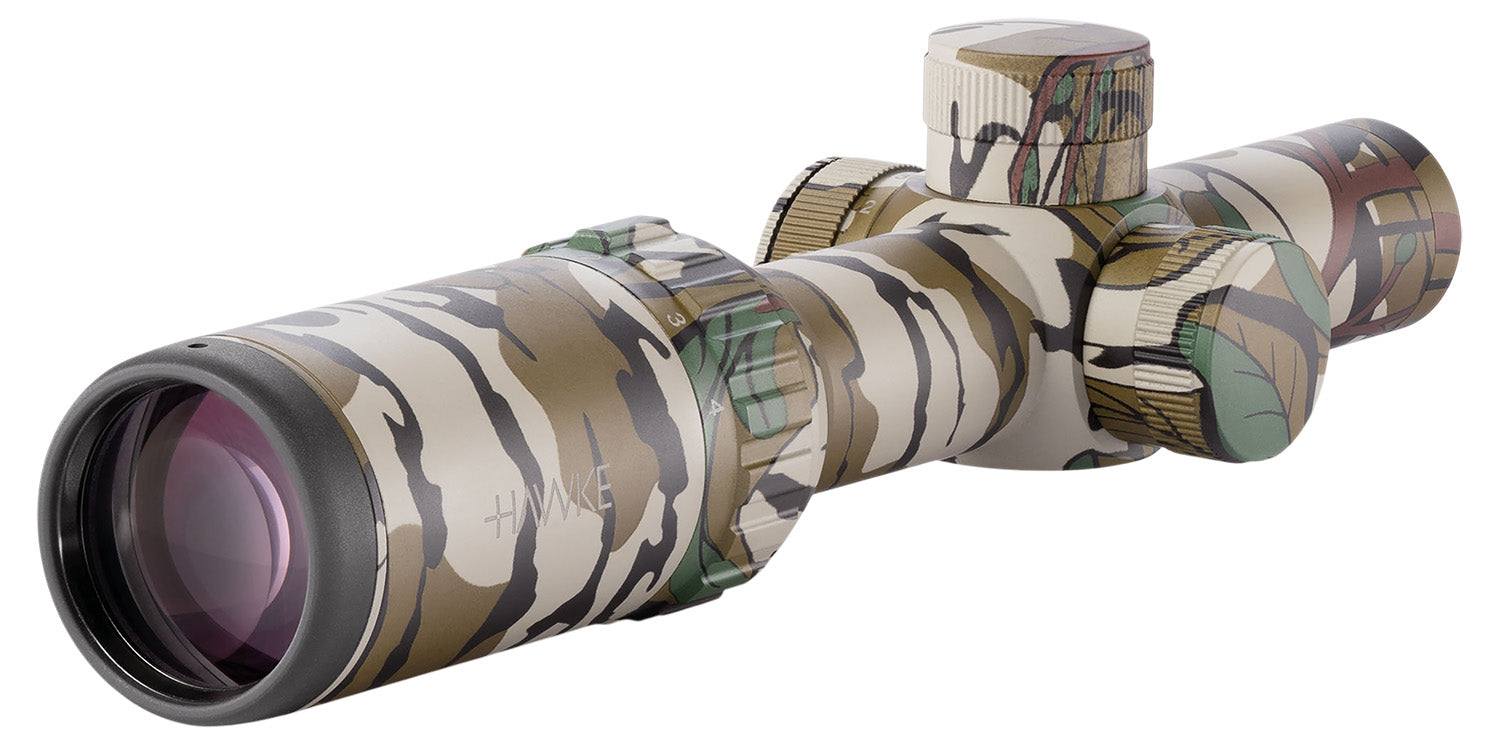 Hawke Vantage IR 1-4x20mm Riflescope Mossy Oak Camo 1" Tube Illuminated Turkey DOT IR Reticle