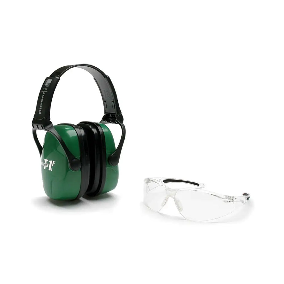Howard Leight Green Earmuff & Shooting Glasses Adult Combo Kit