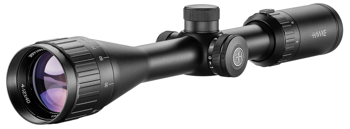 Hawke Vantage IR 4-12x40mm Riflescope Black 1" Tube Illuminated 17 HMR Rimfire Reticle