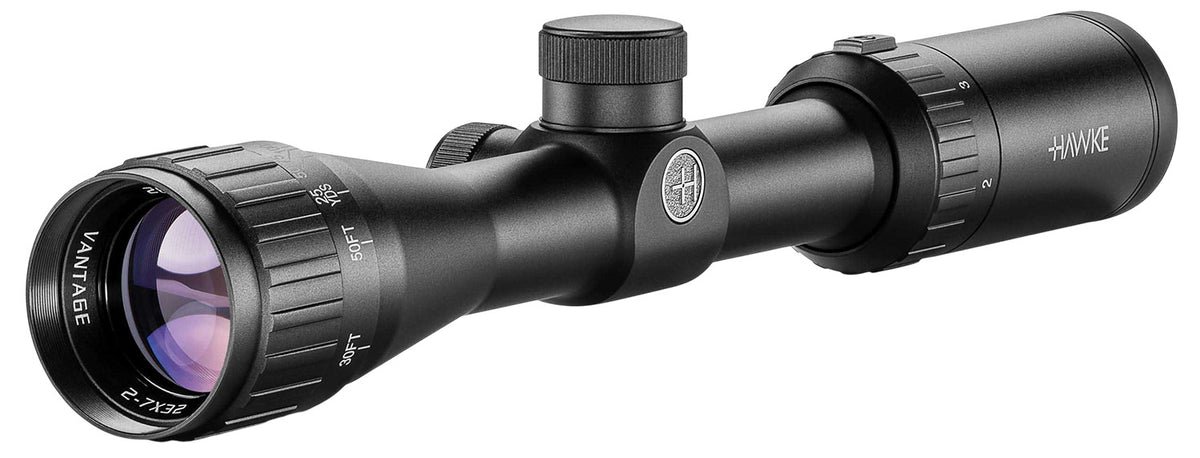 Hawke Vantage 2-7x32mm Riflescope Black 1" Tube Mil-Dot Reticle