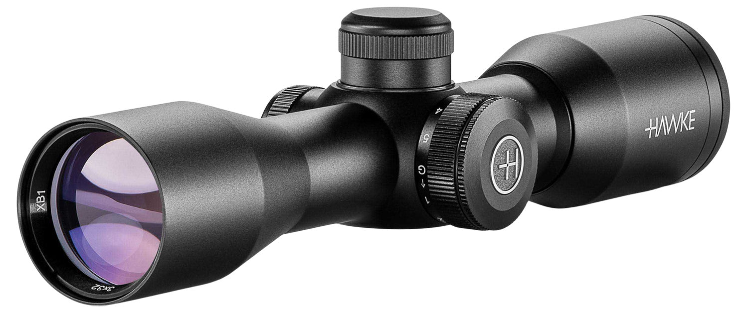 Hawke Sport Optics XB 3x32mm Black 1-Inch Tube Crossbow Scope with Illuminated Red/Green XB SR Reticle