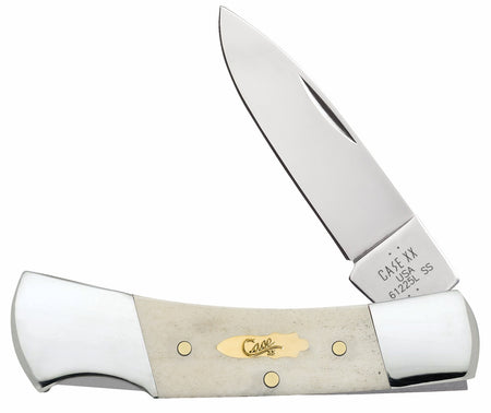 Case 11026 Lockback Folding Pocket Knife, Plain Drop Point Stainless Steel Blade, Natural Bone Handle
