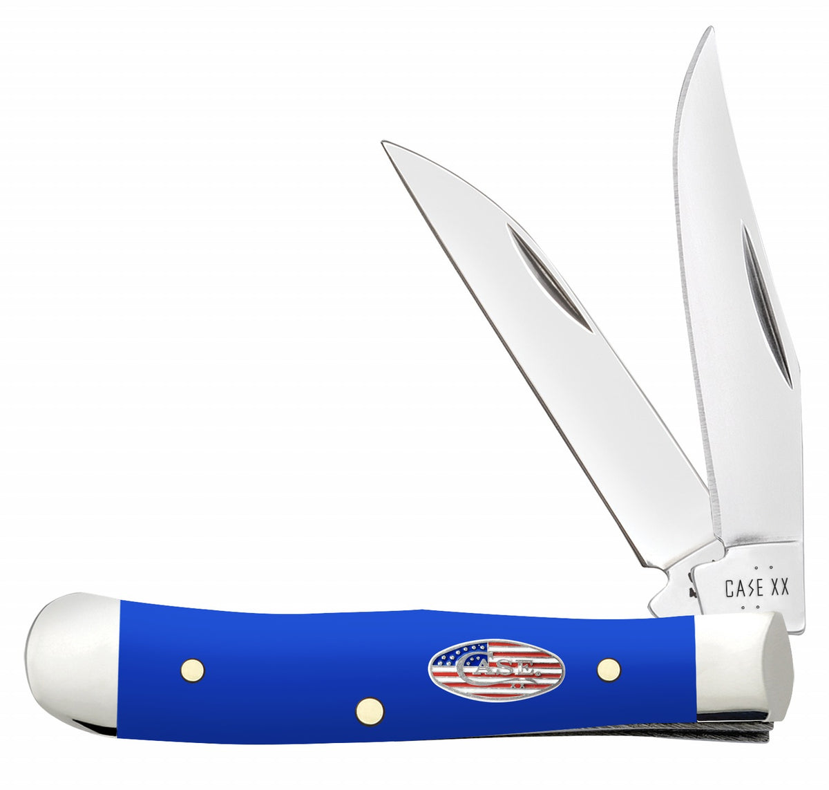 Case 16401 Tiny Trapper Folding Pocket Knife, Clip Point and Spey Tru-Sharp Stainless Blades, Royal Blue Synthetic Handle