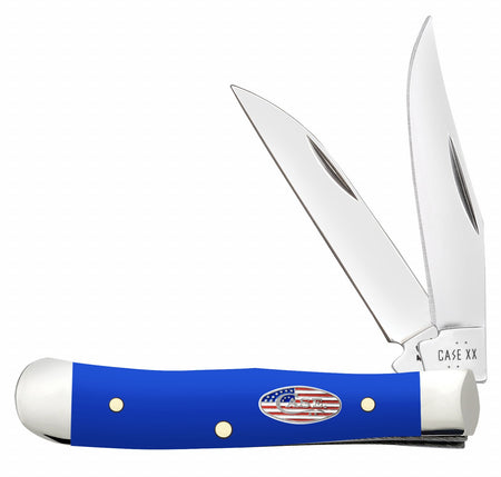 Case 16401 Tiny Trapper Folding Pocket Knife, Clip Point and Spey Tru-Sharp Stainless Blades, Royal Blue Synthetic Handle