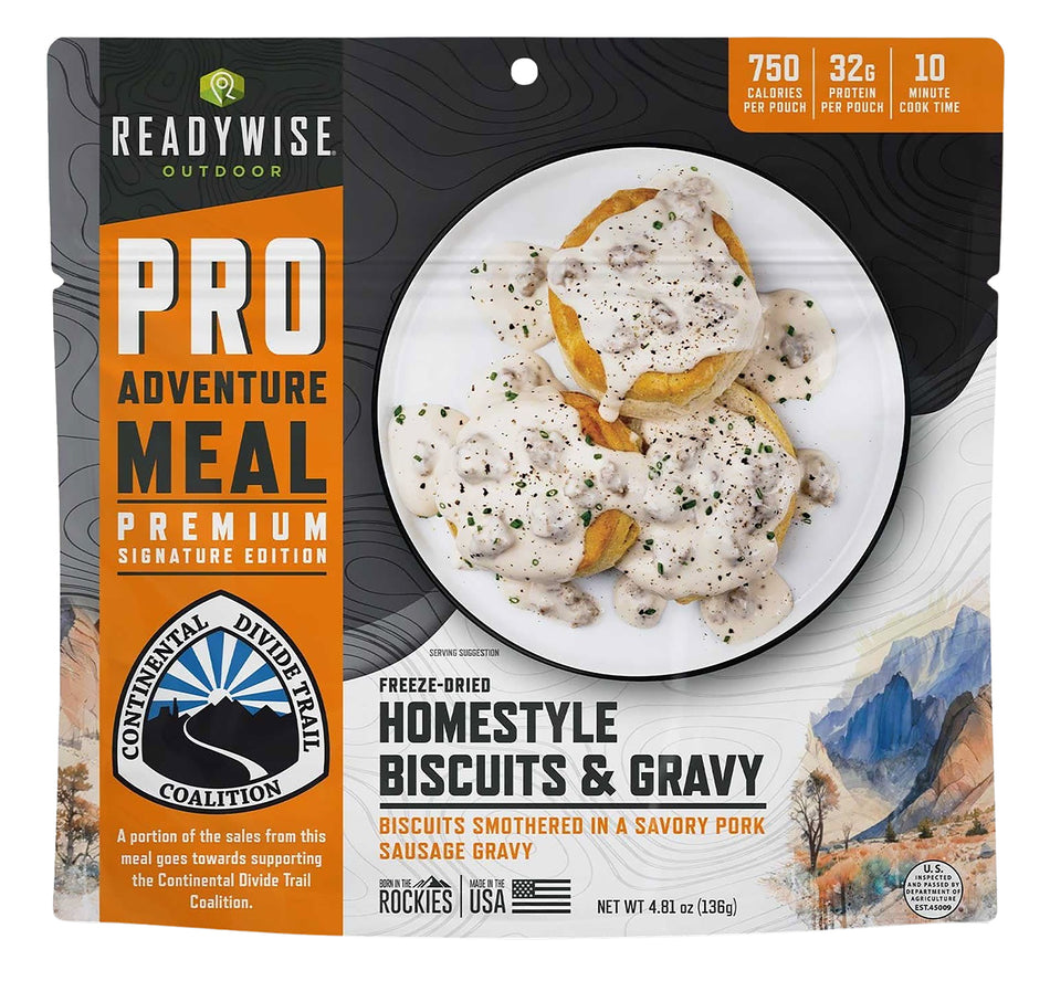 Wise Foods Pro Meal Biscuits and Gravy RW05403 6-Count Case 2 Servings Each