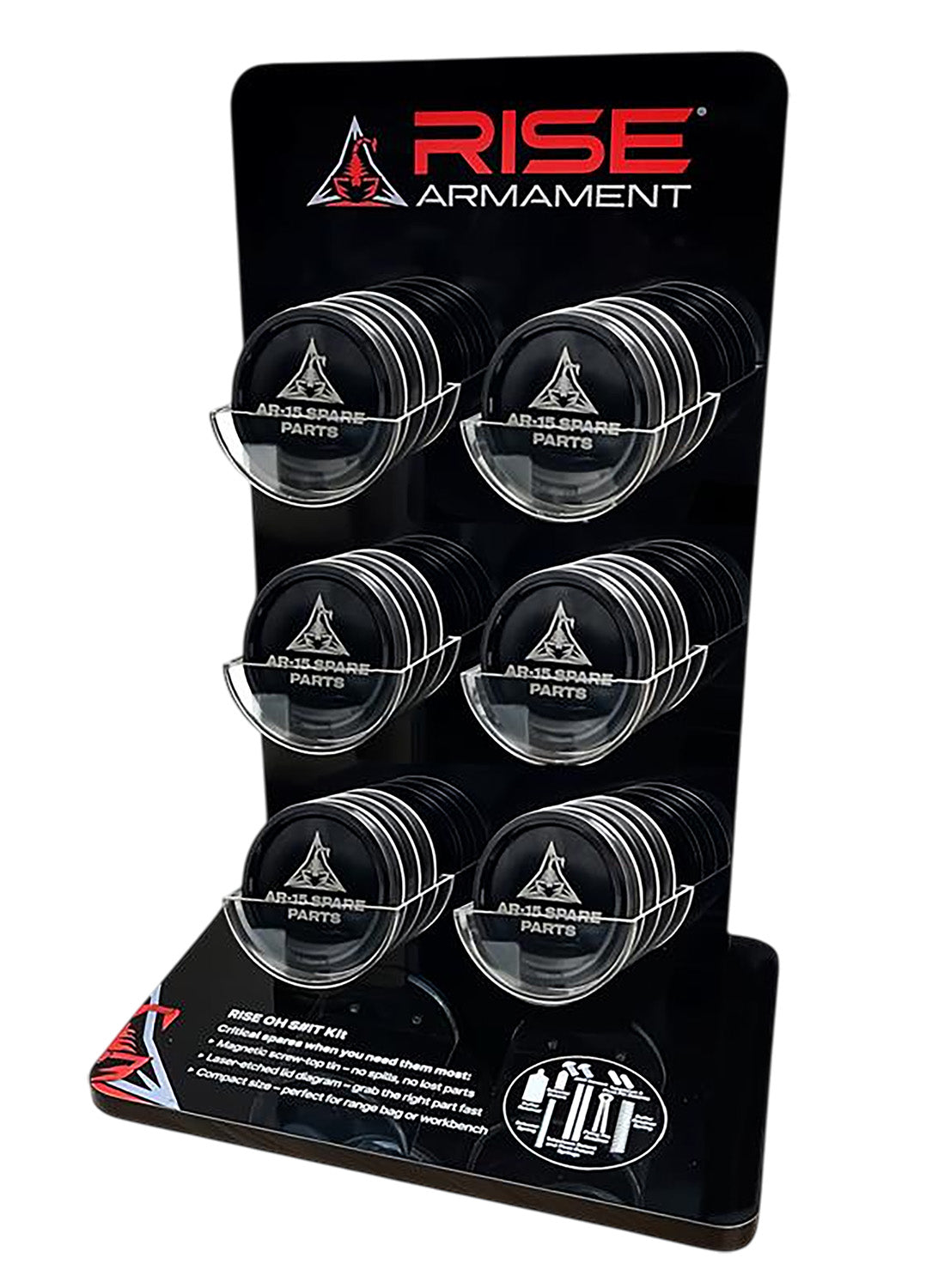 Rise Armament RAOSKDISPLAY AR Spare Parts Oh S#it Kit Black Aluminum