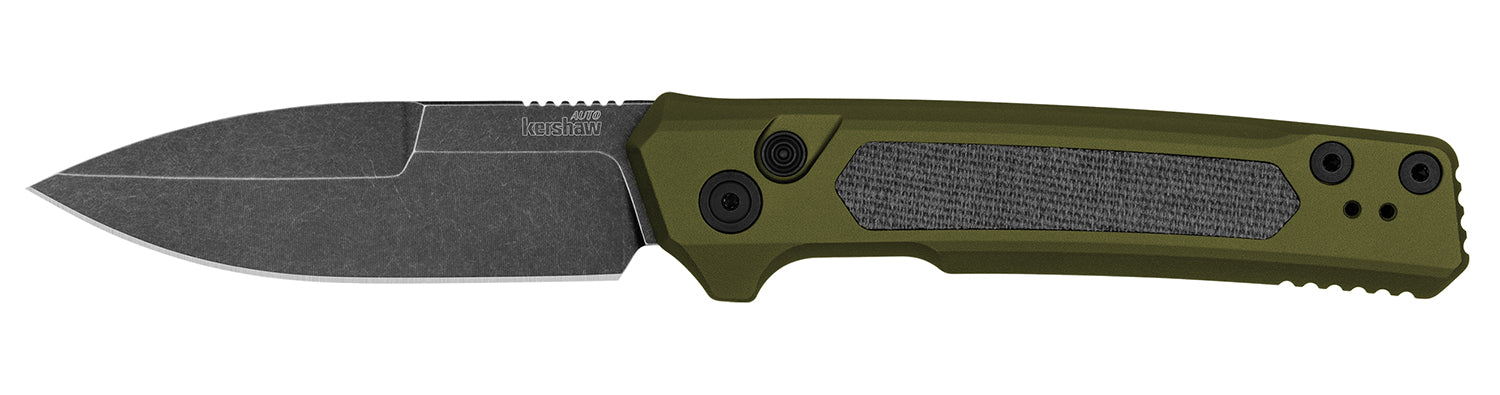Kershaw Launch 22 7205 3.45" Automatic Folding Spear Point CPM MagnaCut Blade OD Green Anodized Aluminum/Black Micarta Handle