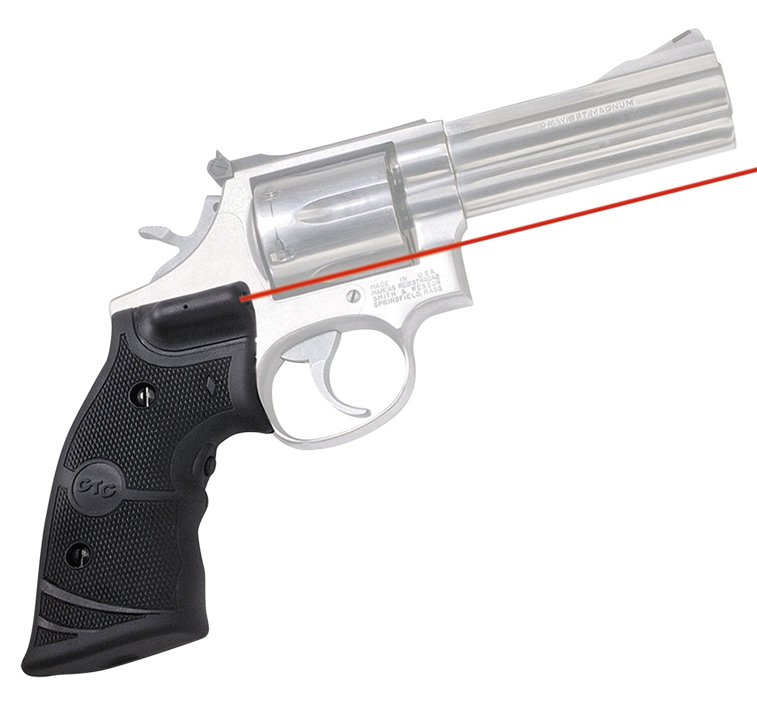 Crimson Trace Lasergrips 011290 S&W K & L Frame Round Butt, Red Laser Sight 633nM Wavelength, Black Polymer