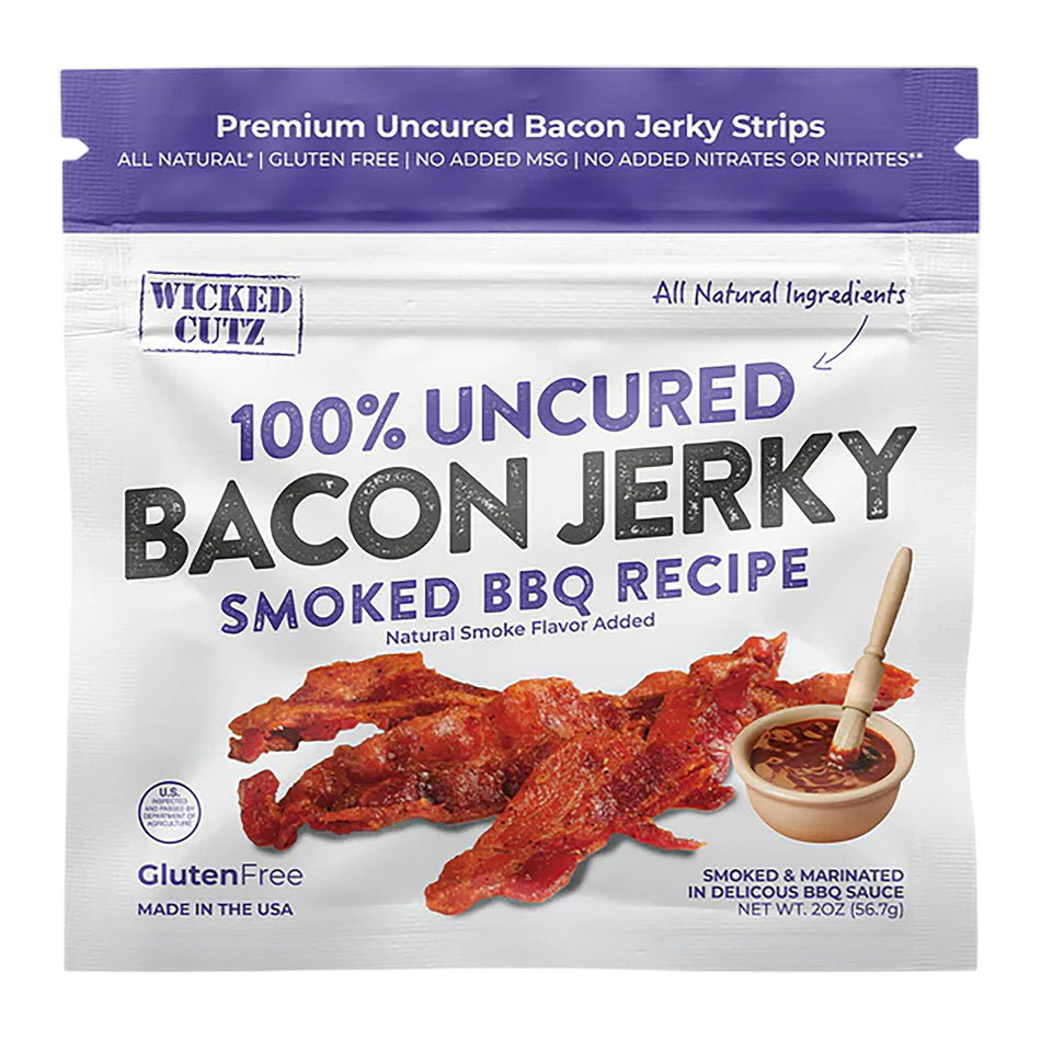 Wicked Cutz WCPJ02BQ BBQ Smoked Bacon Snacks 10 Pack