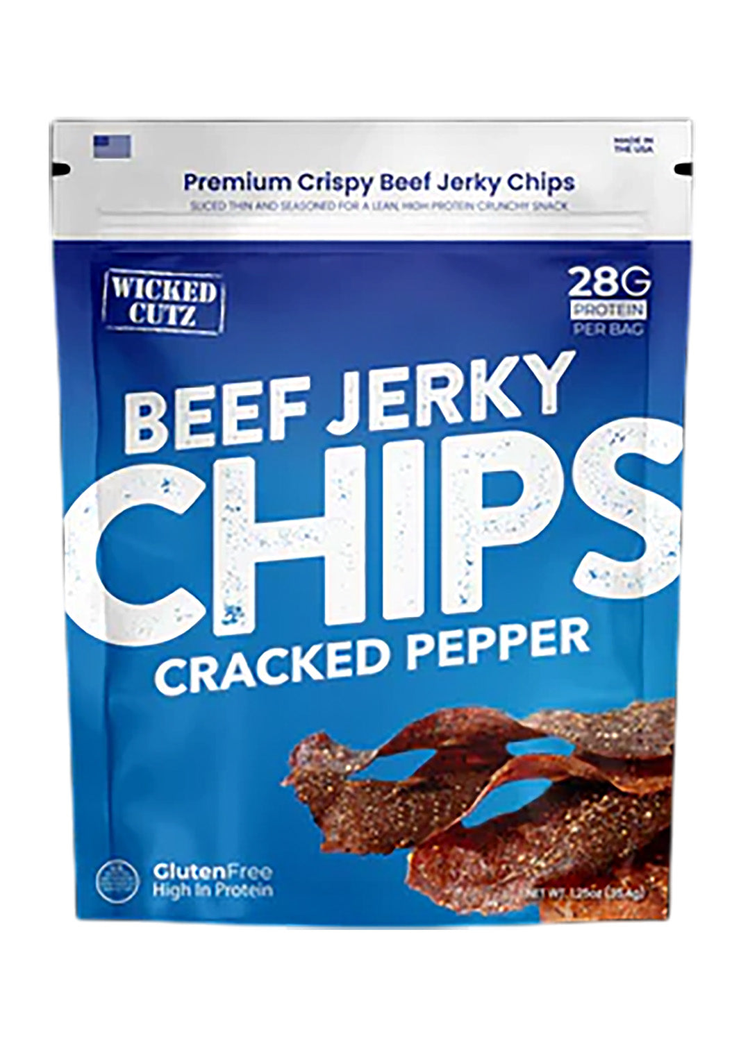 Wicked Cutz WCBC01CP Jerky Chips Cracked Pepper Flavor 8 Pack