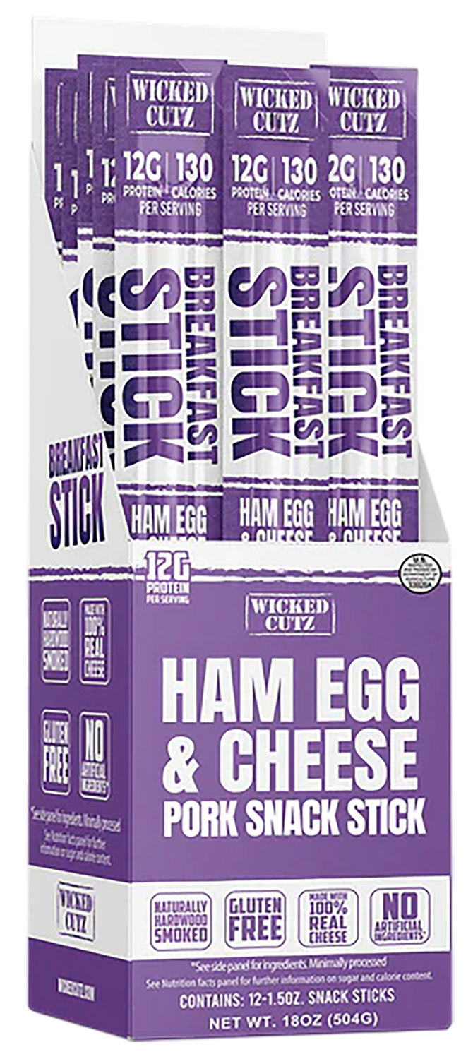 Wicked Cutz WCBR12HEC Ham Egg Cheese Snack Sticks 12 Pack