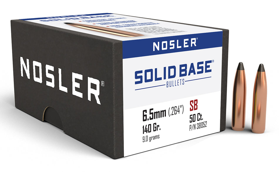 Nosler Solid Base .264" 140gr 6.5mm Soft Point Bullets 50ct