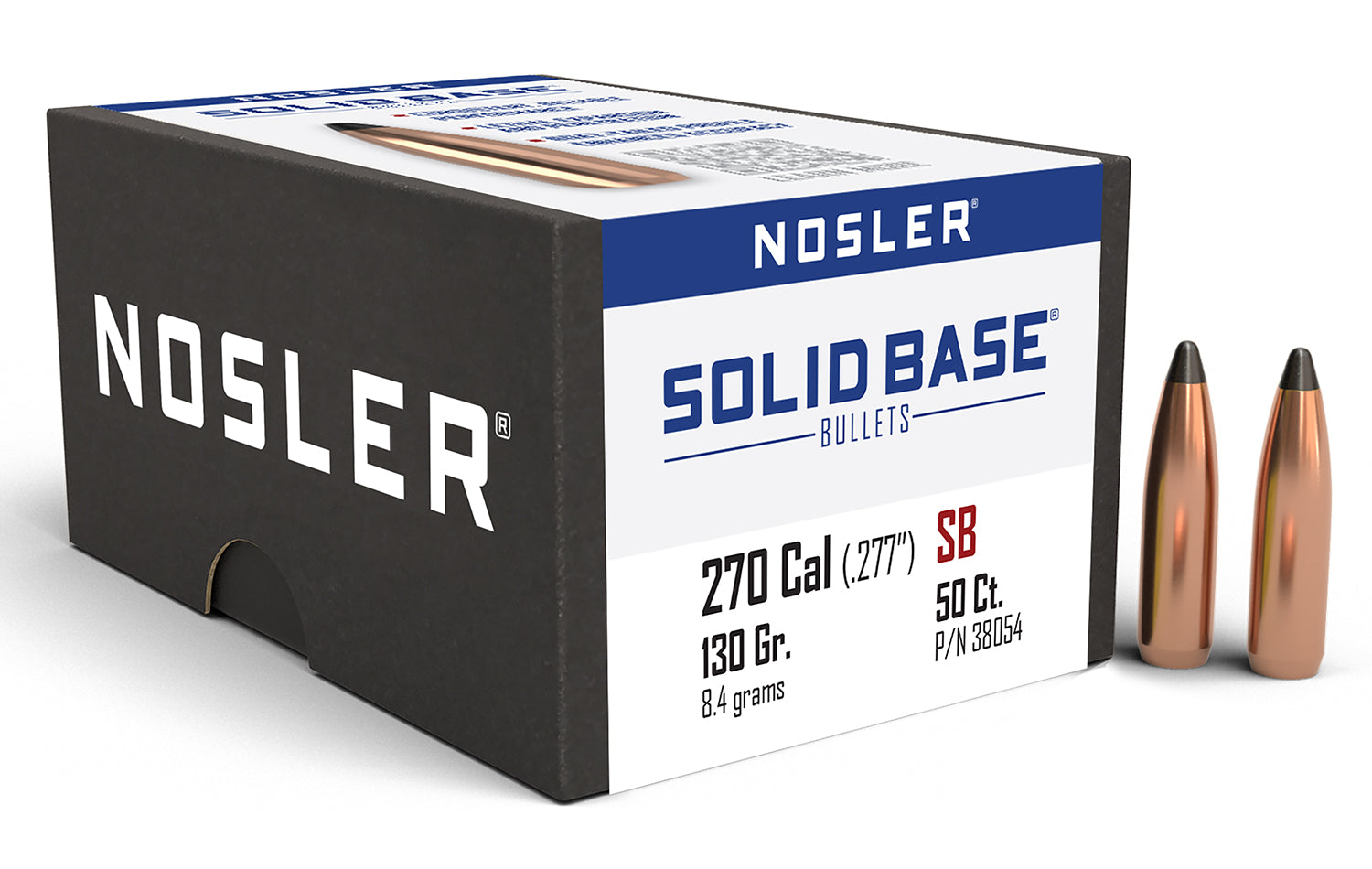 Nosler 130gr .277 Cal Solid Base SP Reloading Bullets 50ct