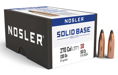 Nosler 130gr .277 Cal Solid Base SP Reloading Bullets 50ct