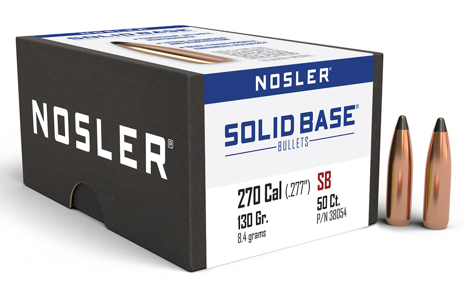 Nosler 130gr .277 Cal Solid Base SP Reloading Bullets 50ct