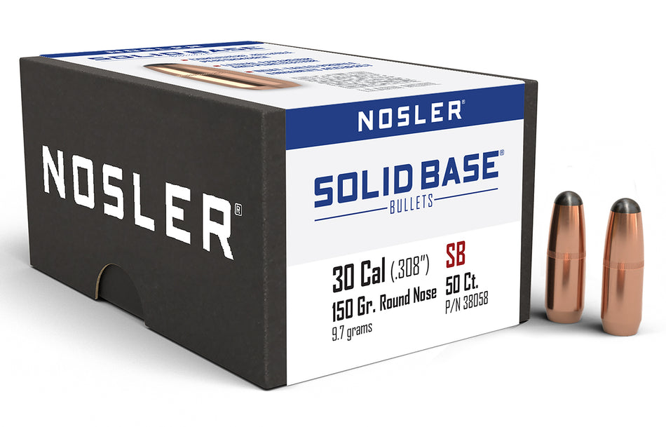 Nosler 150gr .284 Cal Solid Base RN Reloading Bullets 50ct