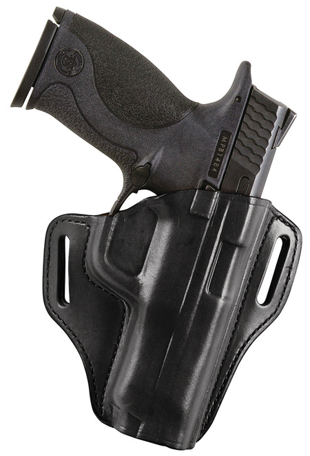 Bianchi 57 Remedy OWB Size 12 Black Leather Belt Slide Holster Compatible w/ Colt 1911 Commander Right Hand