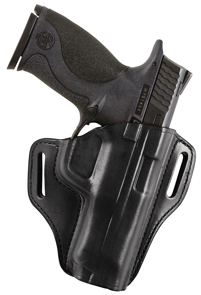 Bianchi 57 Remedy OWB Size 12 Black Leather Belt Slide Holster Compatible w/ Colt 1911 Commander Right Hand