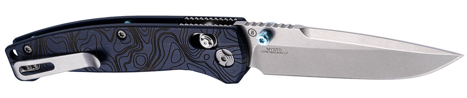Hogue Mysto Able Lock Folding Knife 3.4" Clip Point Blue Canyon Water Handle