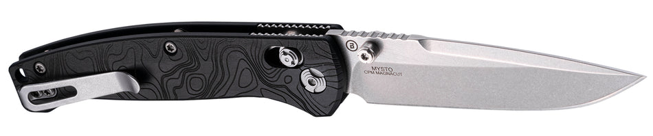 Hogue Mysto Able Lock Folding Knife 3.4" Clip Point Black Diamond Metal Handle