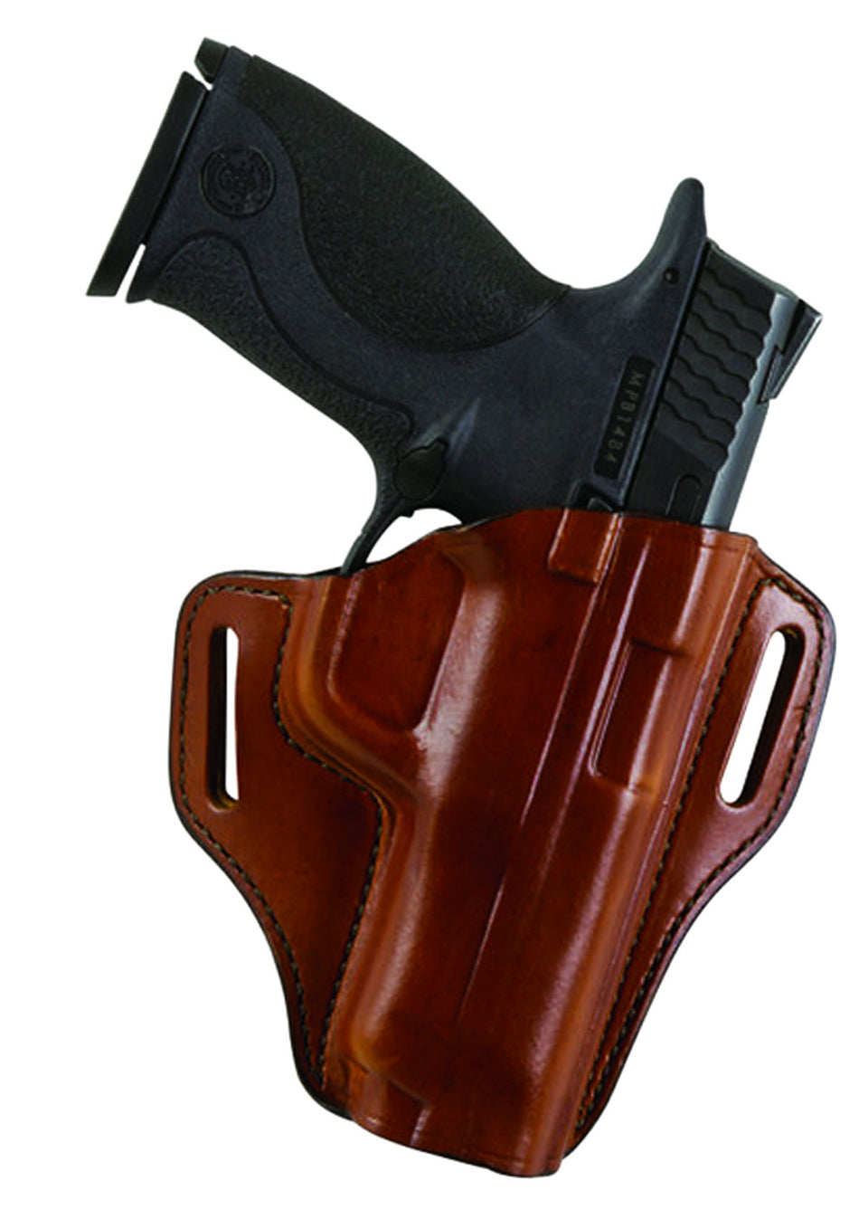 Bianchi 57 Remedy OWB Tan Leather Belt Slide Holster for Glock 42 Right Hand