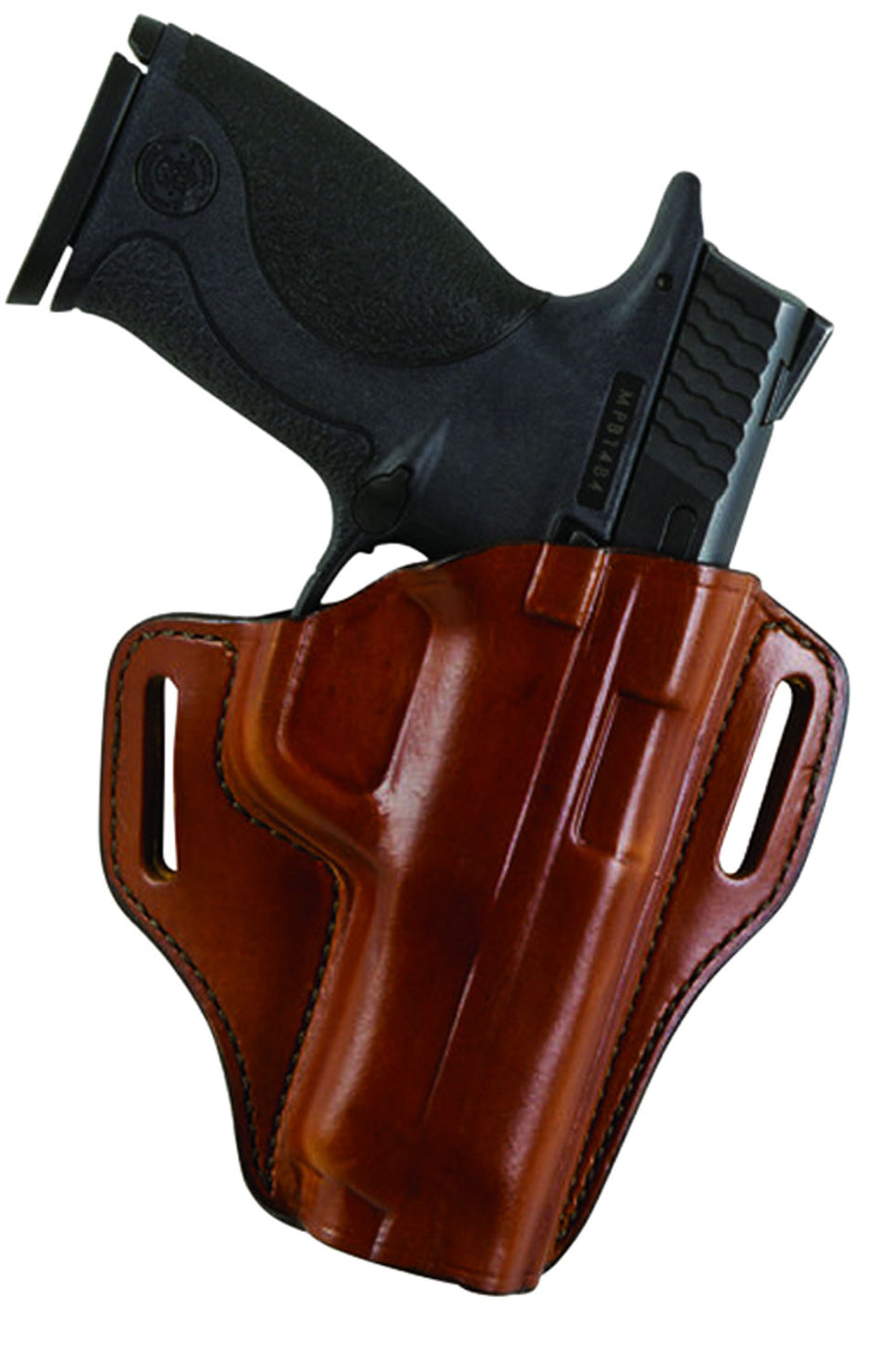 Bianchi 57 Remedy OWB Size 15 Tan Leather Belt Slide Holster Compatible w/ S&W M&P Shield Right Hand