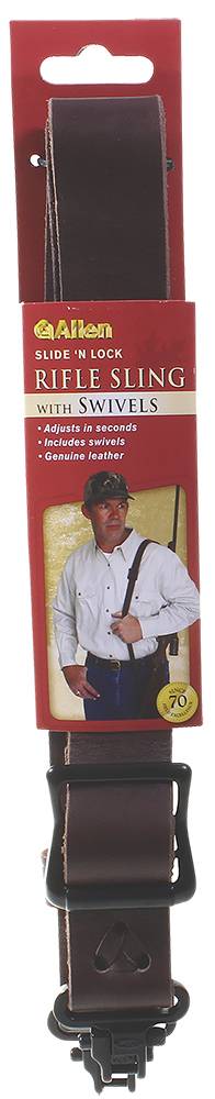 Allen Brown Leather Slide-N-Lock Sling with Swivel