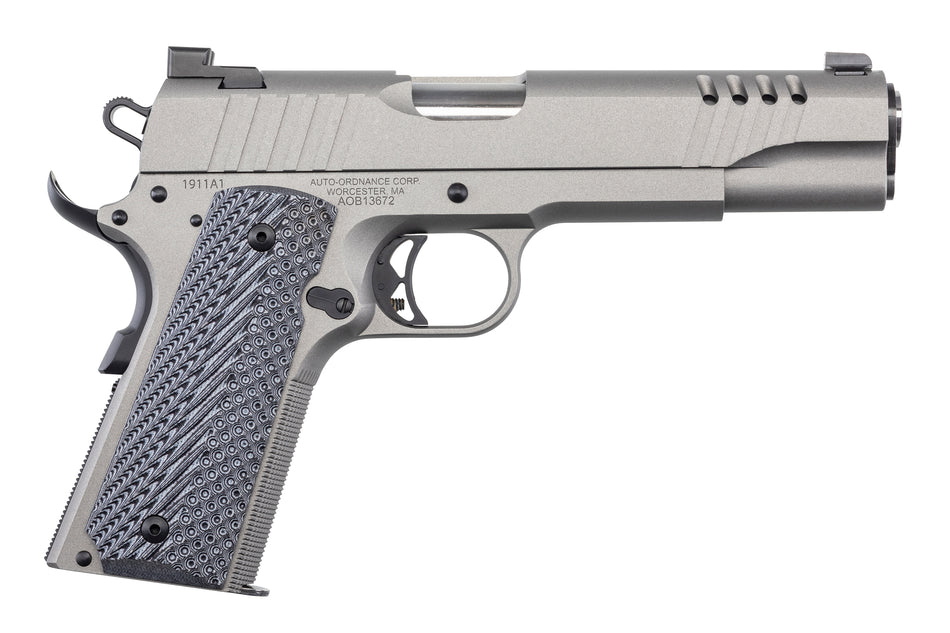 Auto-Ordnance 1911TCAC6 A1 .45 ACP 7+1 5" Savage Silver Cerakote Pistol