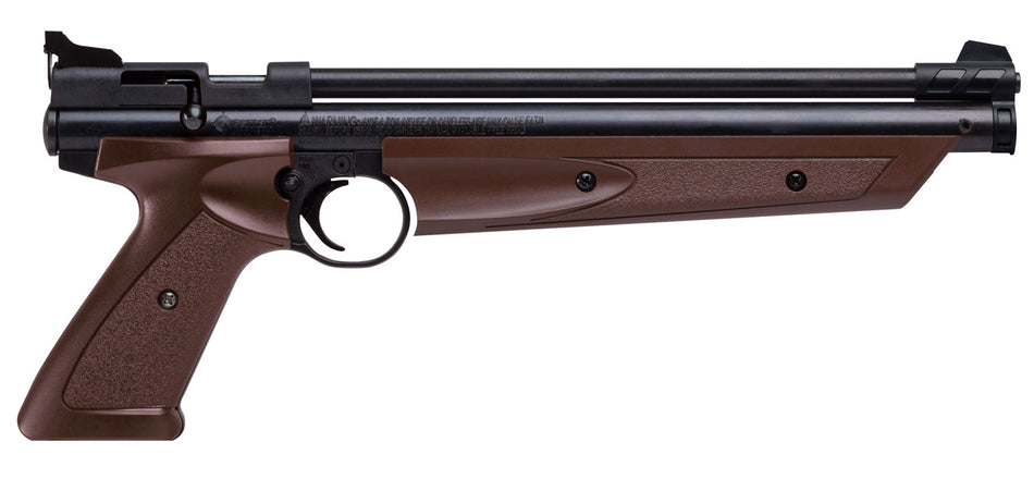 Crosman American Classic Pump Pistol .177 Caliber Single-Action Rifled Barrel Brown Grips