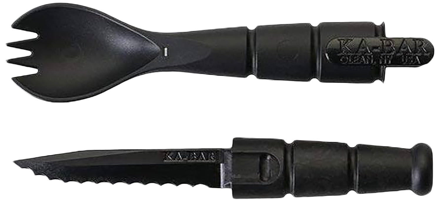 Ka-Bar 9909 Fork Spoon Combo with 2.50" Serrated Knife Black Creamid