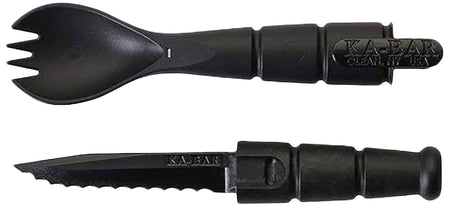 Ka-Bar 9909 Fork Spoon Combo with 2.50" Serrated Knife Black Creamid