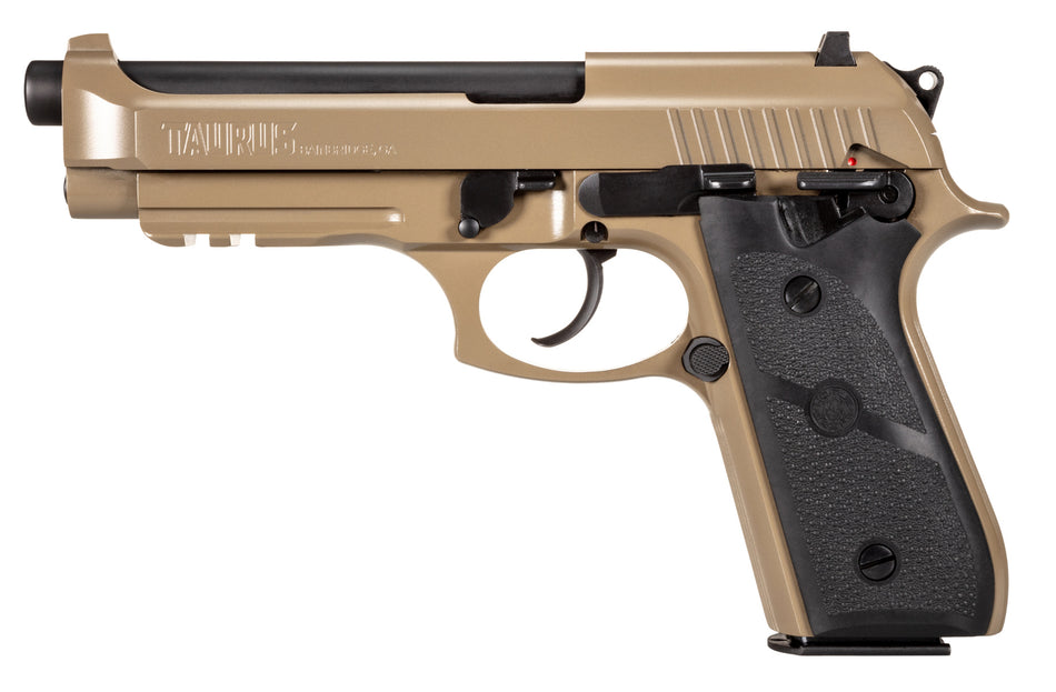 Taurus PT92 9mm DA Pistol, FDE Finish, Fixed Sights, 17+1 Capacity