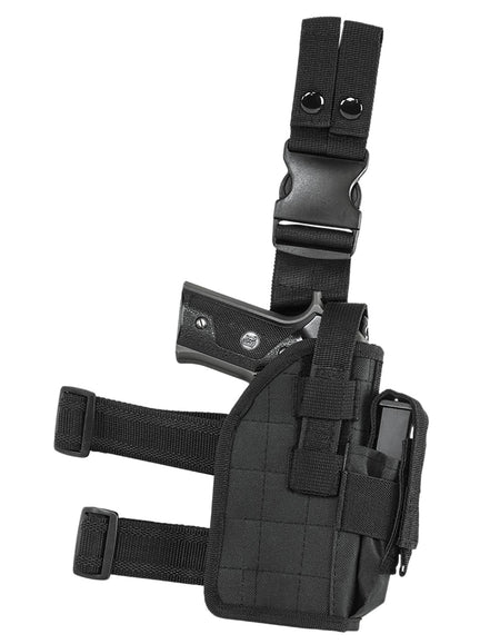 NcStar CVDLHOL2954B Black PVC Drop Leg Holster for Full Size and Compact Semi-Auto Pistols