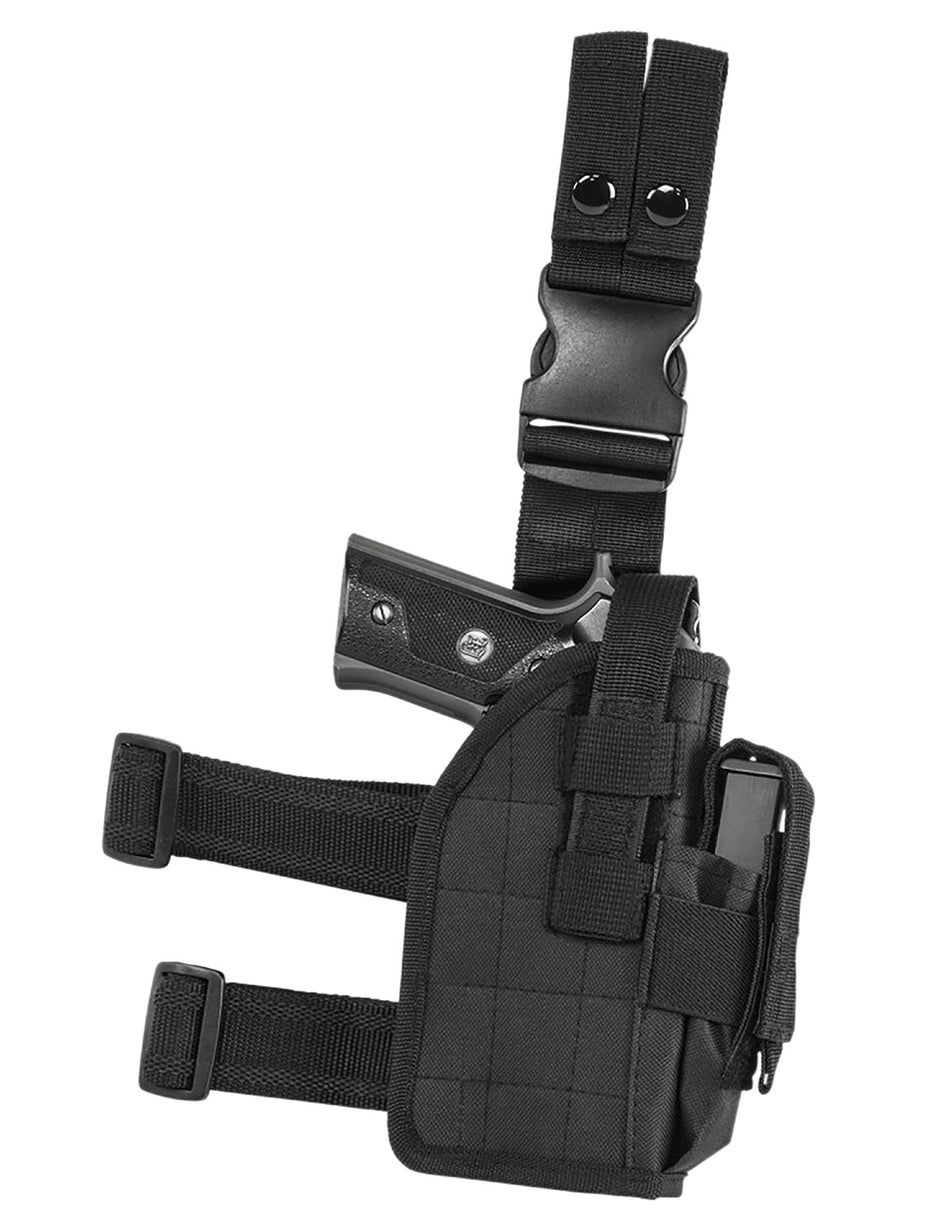 NcStar CVDLHOL2954B Black PVC Drop Leg Holster for Full Size and Compact Semi-Auto Pistols